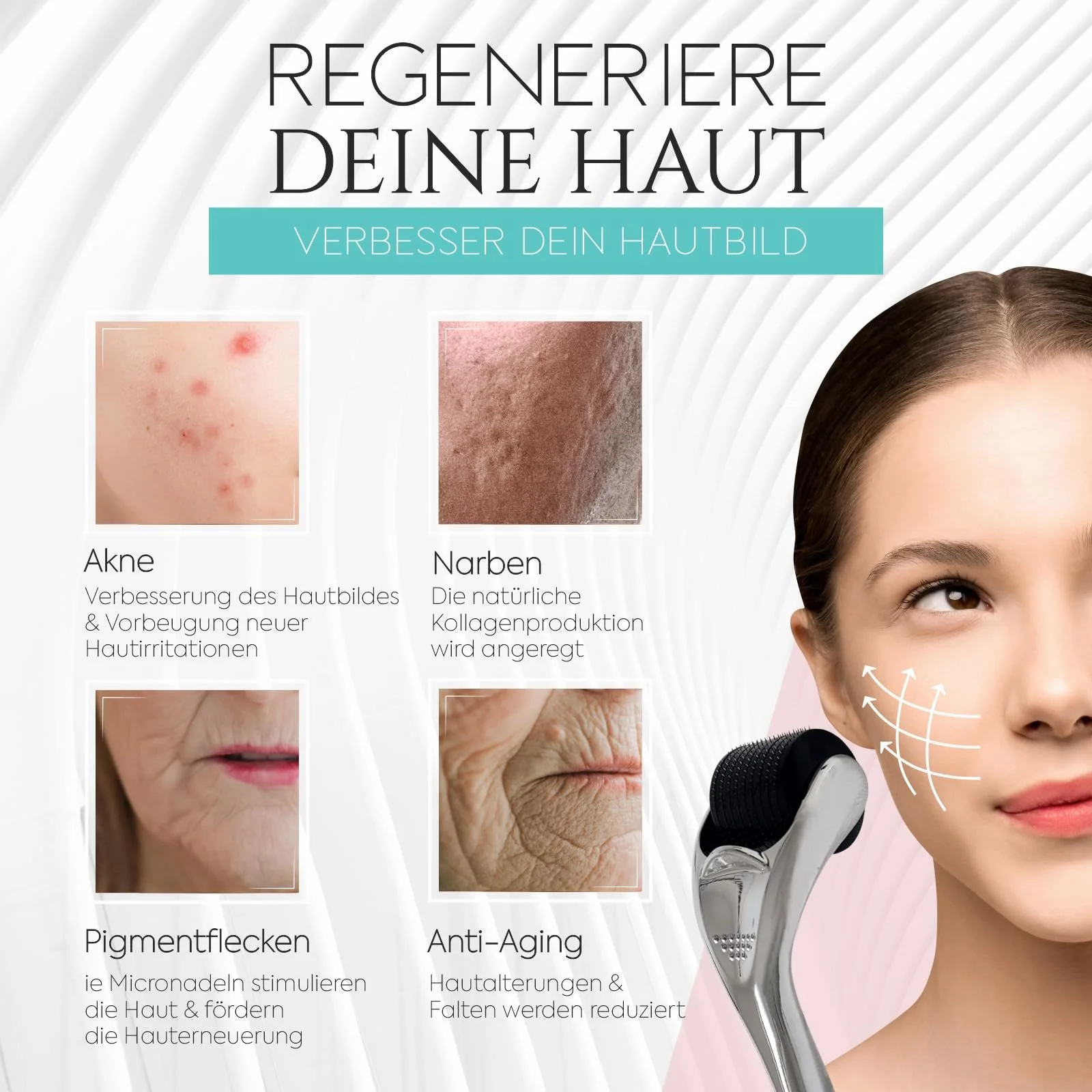 Дермаролер Cosmaidi 540 голок для догляду за обличчям, мікронідлінгу, фото №4