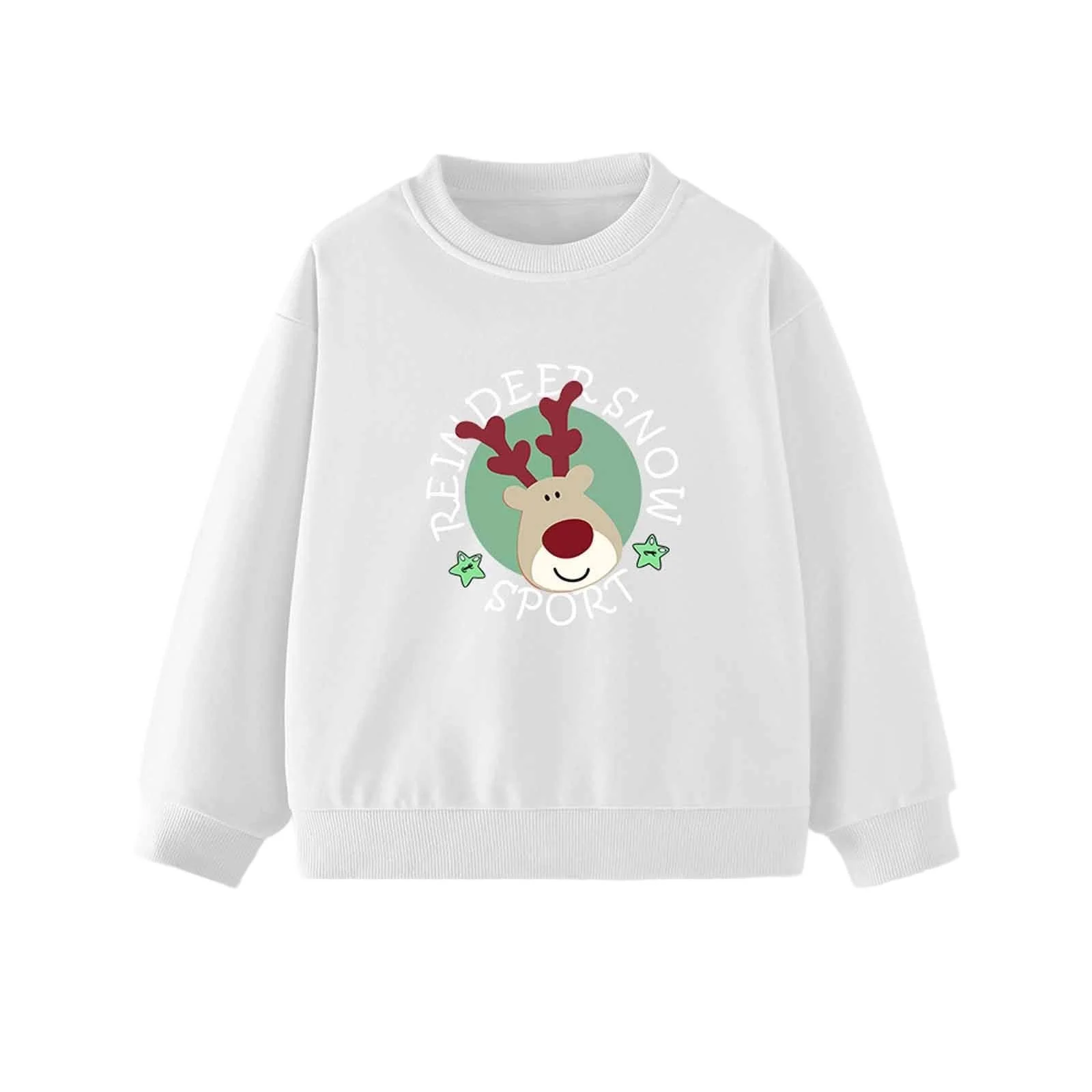 Детский рождественский свитшот с капюшоном, флисовый, с передним карманом, размер 110/134, фото №1