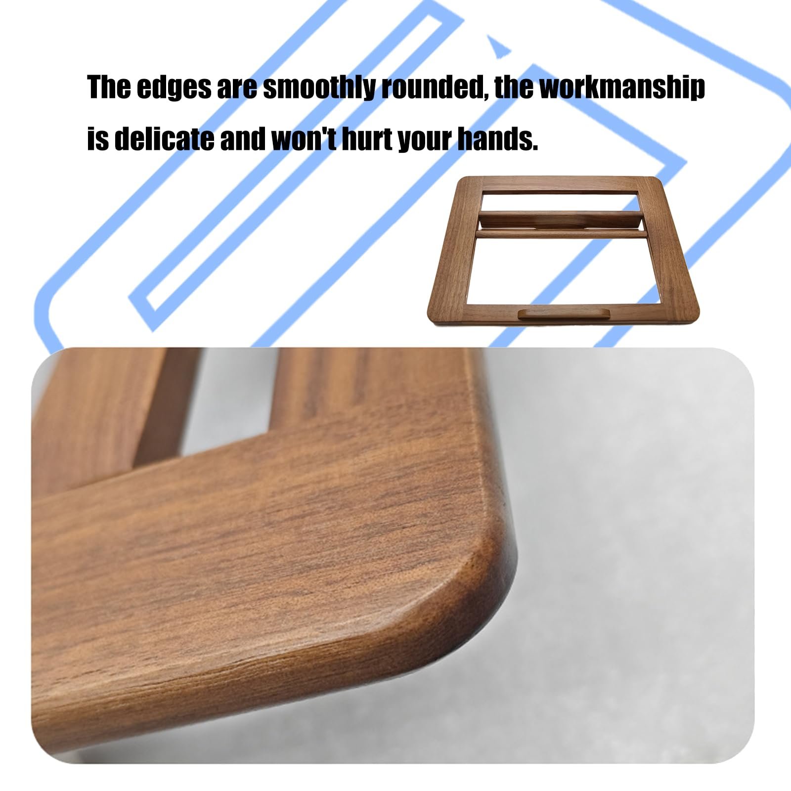 Подставка для ноутбука Регулируемая из дерева орех, складная вентилируемая основа для дома и путешествий, фото №4