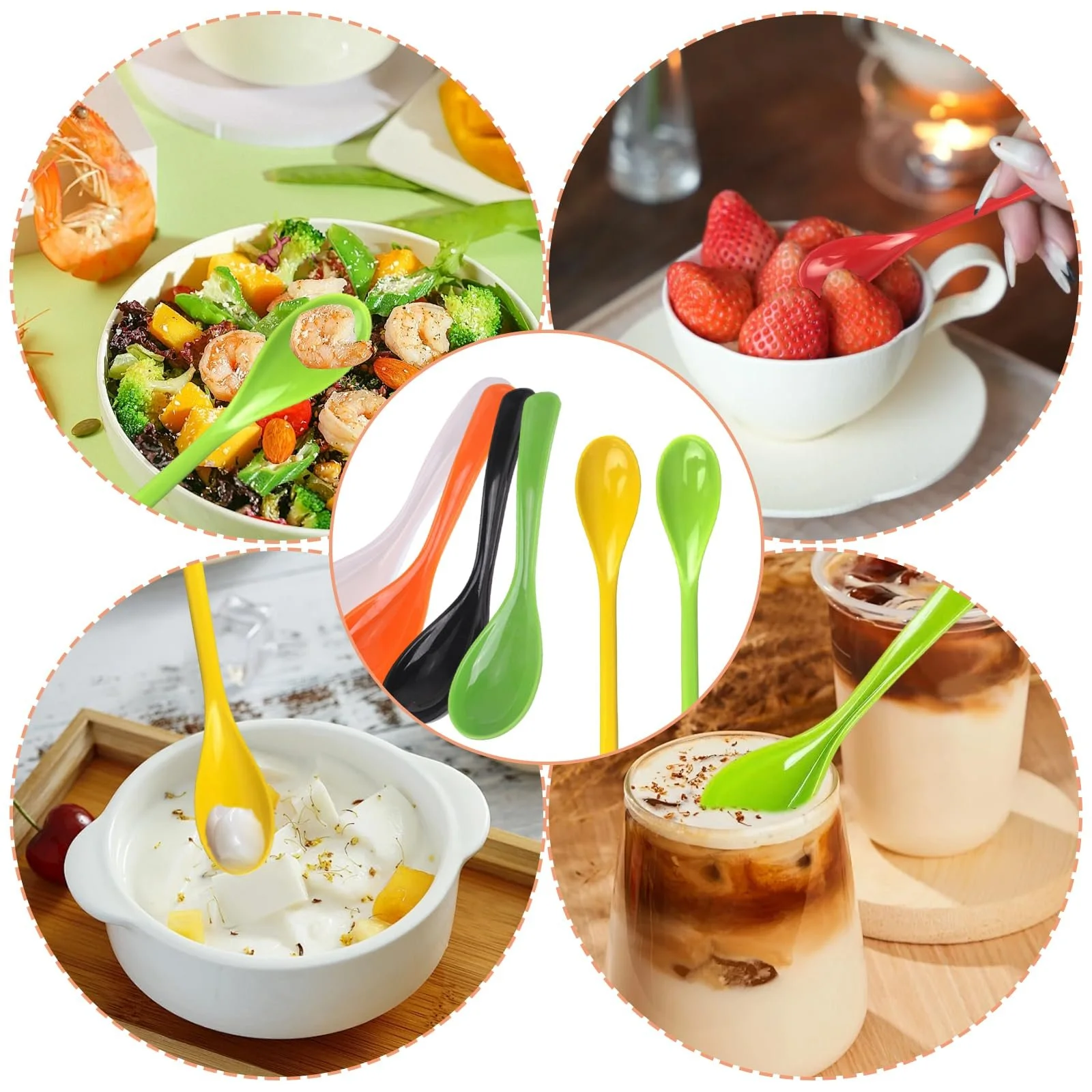 Ложка Пластикова Довга Багатокольорова (12 штук), фото №5