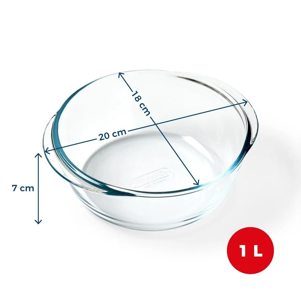 Форма для запекания PYREX Preware 20 сантиметров круглая стеклянная 1 литр, фото №5