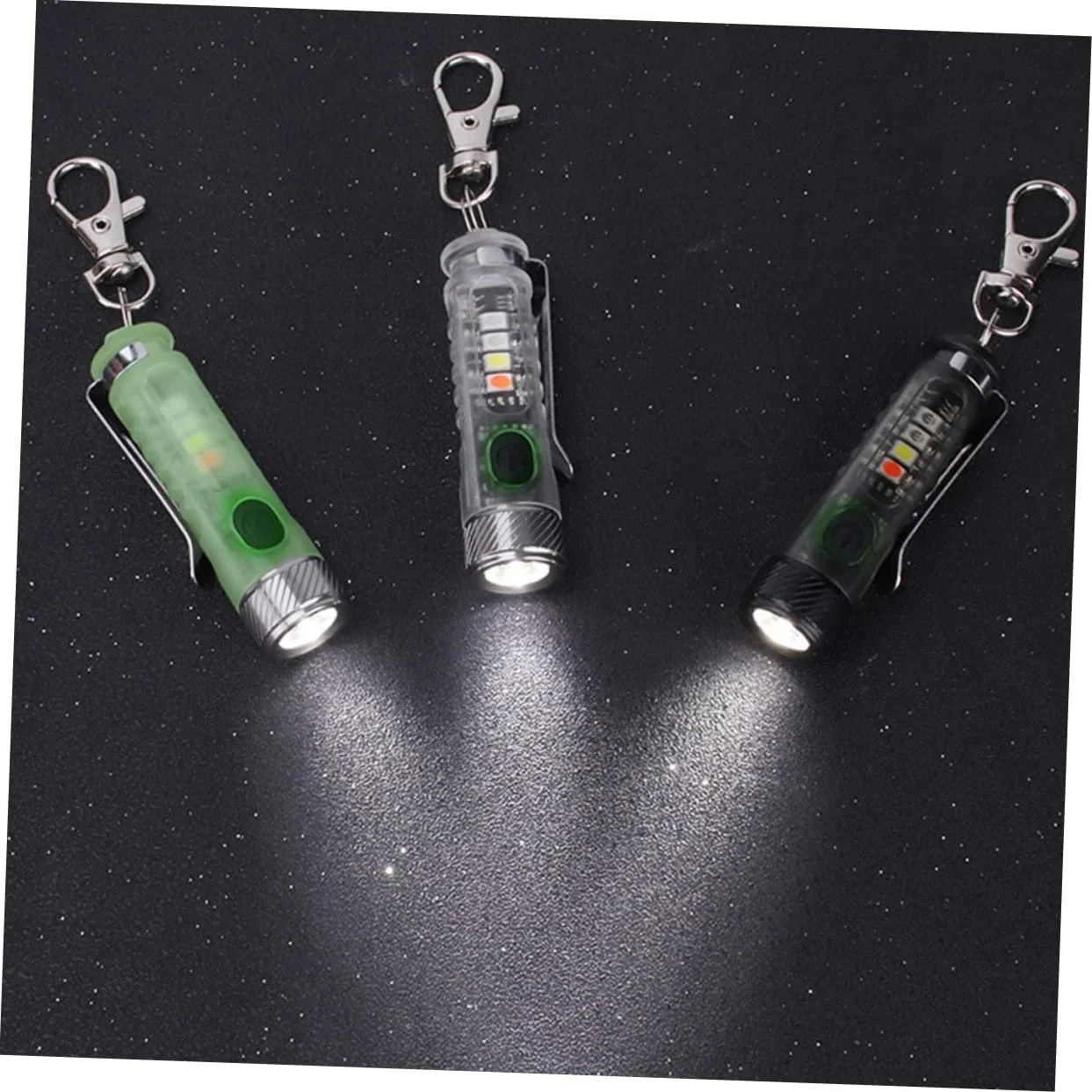 Брелок-фонарик Kisangel 3шт Мини-фонарик Брелок Фонарики для наружного кольца для ключей Мини-светодиодный фонарик Маленький ПК, фото №8