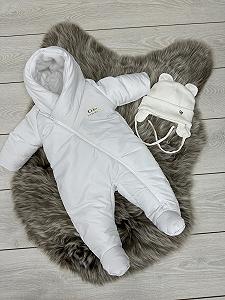 Демісезонний дитячий комбінезон 62, 68, 74, 80 р білий synthetic.ua - Фото 1