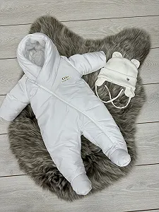 Демісезонний дитячий комбінезон 62р білий synthetic.ua - Фото 1