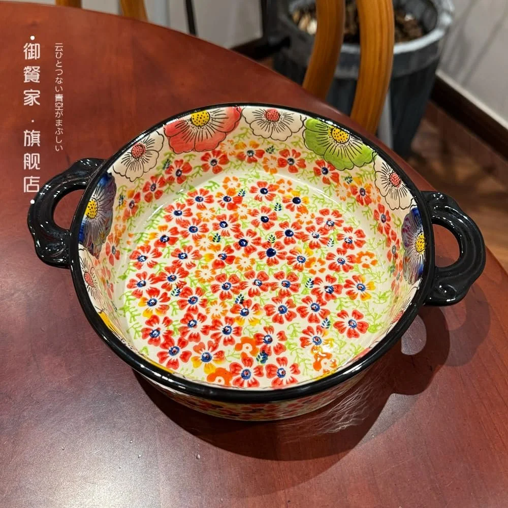 Форма для запекания Braten Vintage 880 ml круглая с двойными ручками керамическая, фото №2