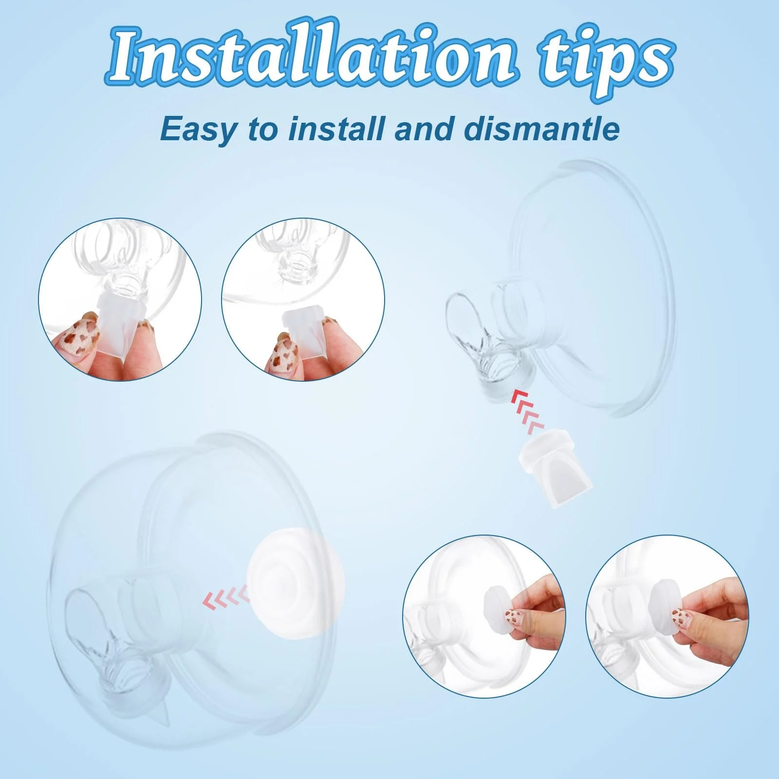 Запчастини для молоковідсмоктувача 12 шт. для Mom Cozy M5, 8 клапанів Duck Bill і 4 силіконові мембрани. Сумісні з M5, фото №5 Запчастини для молоковідсмоктувача 12 шт. для Mom Cozy M5, 8 клапанів Duck Bill і 4 силіконові мембрани. Сумісні з M5, фото №5