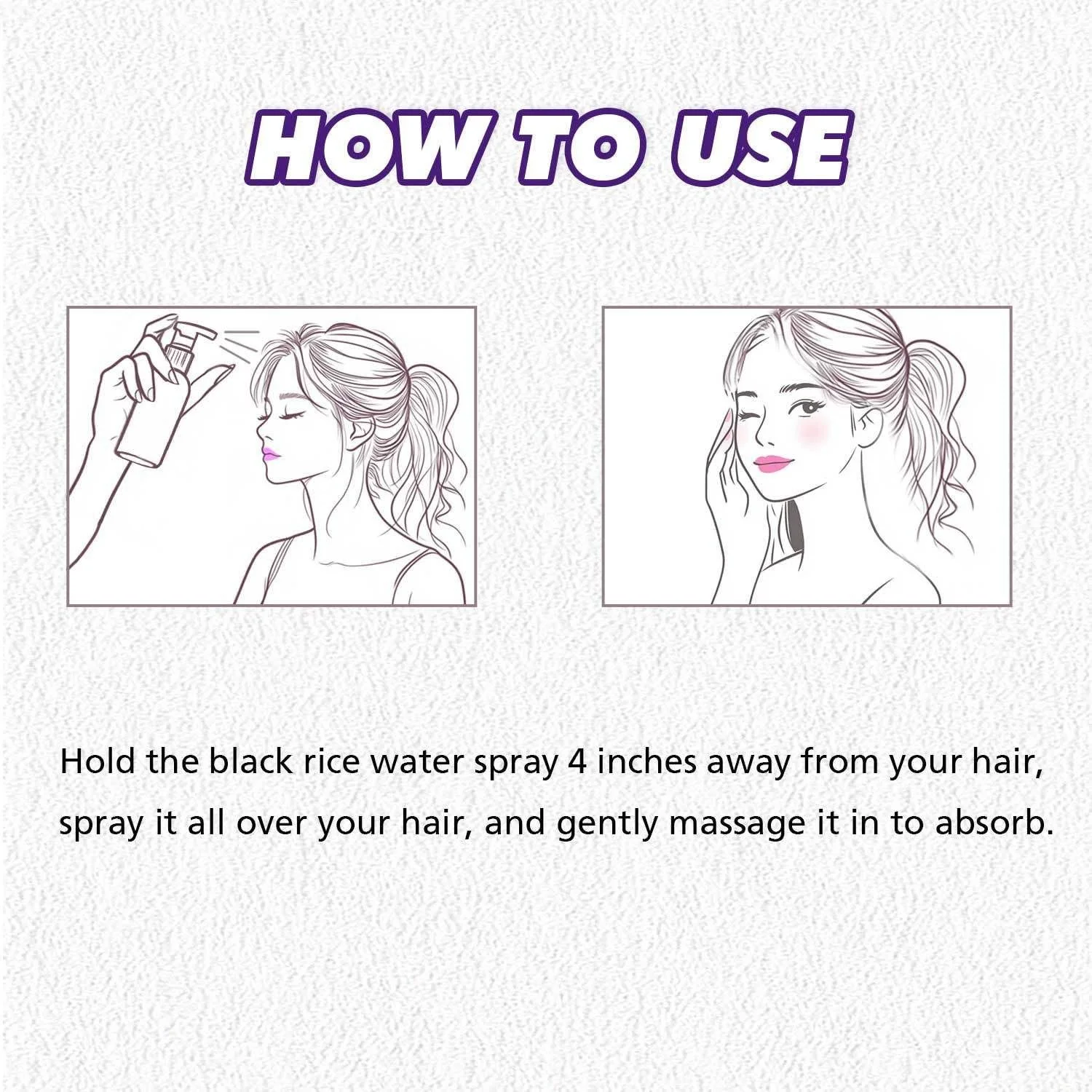 Спрей для росту волосся з водою з чорного рису, глибоке зволоження, зміцнення, фото №7