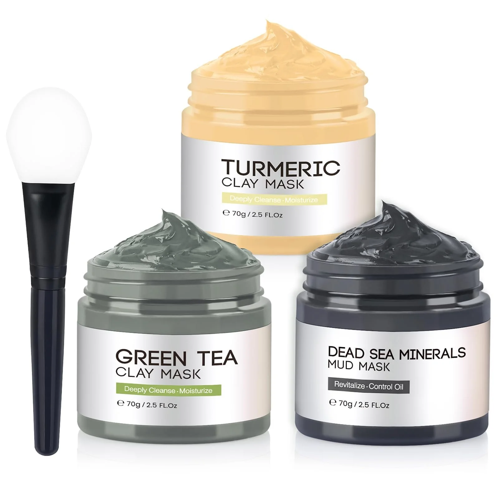 Маска для лица Набор Глина Куркума, Зеленый чай & Мёртвое море 3 x 70 г, фото №1