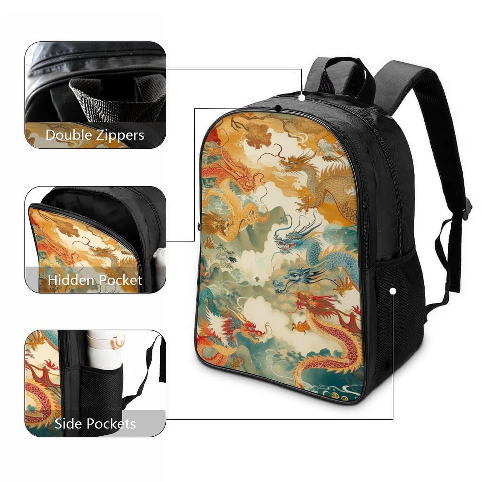 Рюкзак MXRMXR Dragon 3D, детский, большой, для книг, школьный, подарки к школе, 40 x 28 x 16 см, Style-8, фото №3