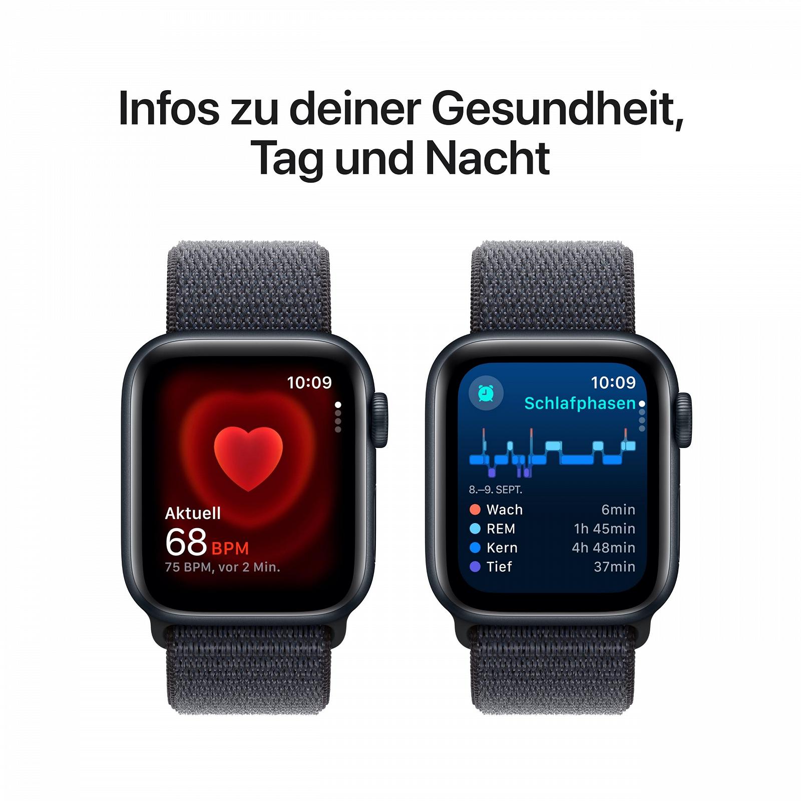 Смарт-часы Apple Watch SE (2nd Generation) GPS + Cellular 40мм Алюминиевый корпус Midnight, спортивный ремешок Ink (One Size), фото №5