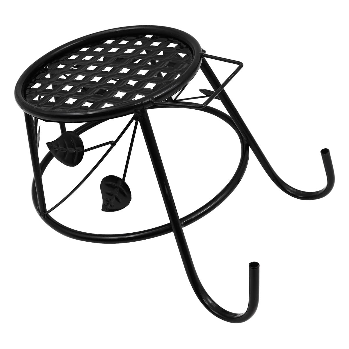 Підвісний тримач для квіткових горщиків Leaf Набір 3 шт. Круглий Для перил Залізний Чорний, фото №5