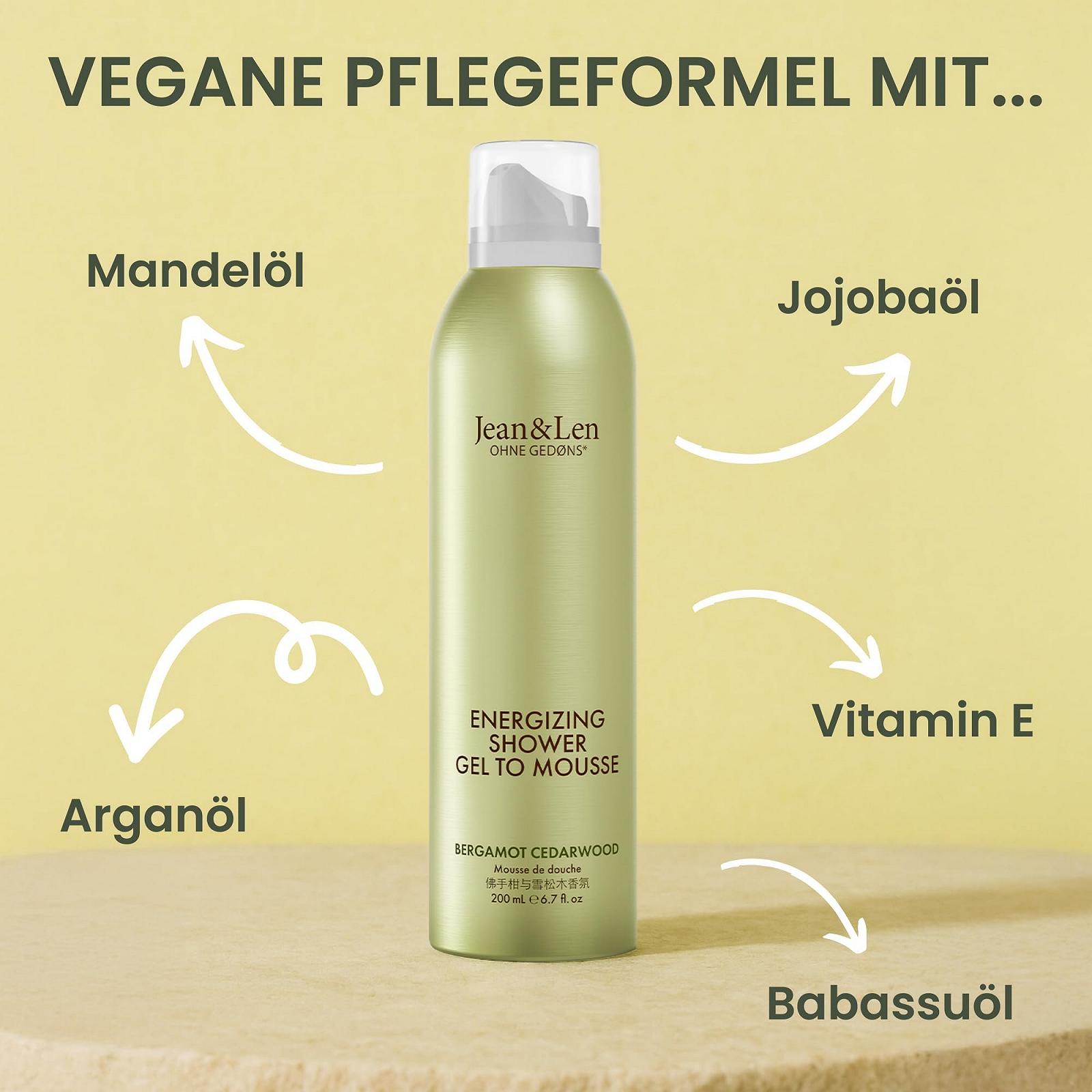 Гель-пенка для душа Jean & Len Energizing Bergamot & Cedarwood 200 мл, фото №3 Гель-пенка для душа Jean & Len Energizing Bergamot & Cedarwood 200 мл, фото №3