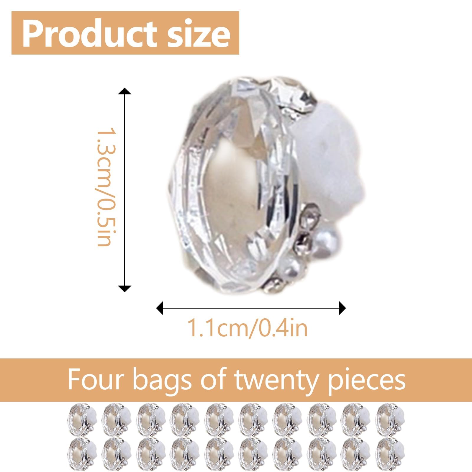 Стразы для ногтей Цветочные Прозрачные Разнообразной формы Хрустальные Камни для свадебного маникюра, фото №7