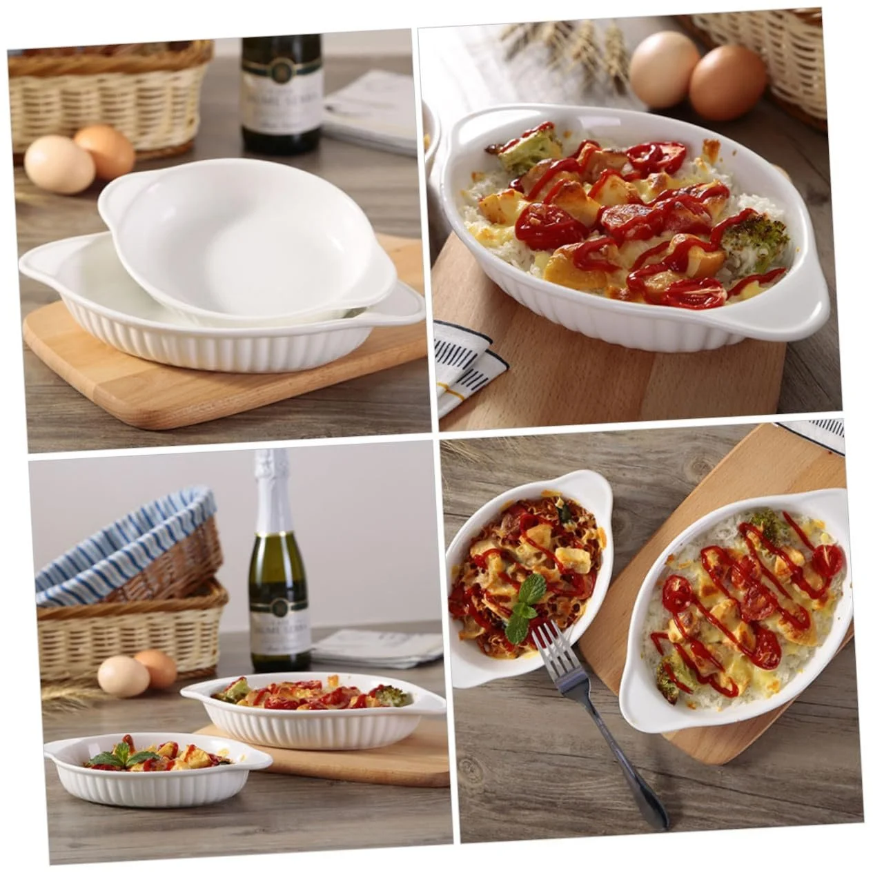 Форма для запікання керамічна овальна VALICLUD з двома ручками термостійка, фото №3 Форма для запікання керамічна овальна VALICLUD з двома ручками термостійка, фото №3