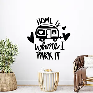 Наклейка на стіну GRAZDesign Sayings Home is Where I Park It 41 x 40 см Сірий - Фото 1