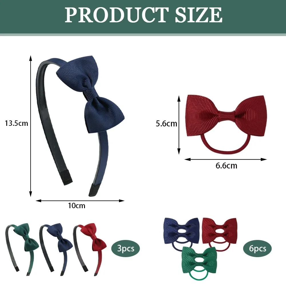 Набір Обруч для волосся з бантом 9 шт., фото №2