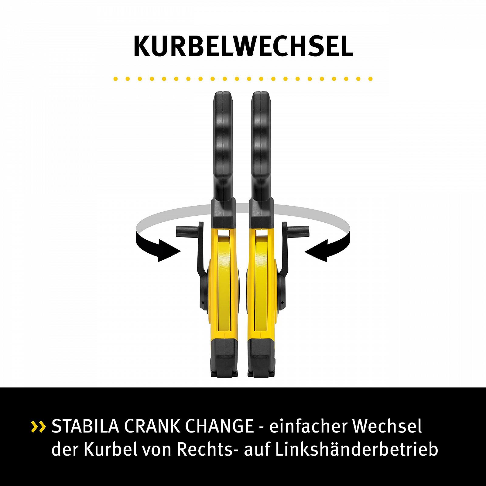 Рулетка в корпусі Stabila LBM 1000 STEEL, 50 м, чорний/жовтий, фото №5
