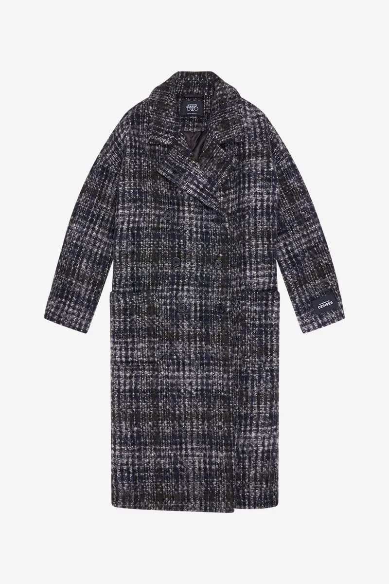 Пальто Le Temps des Cerises Aklys довге в клітинку, фото №9