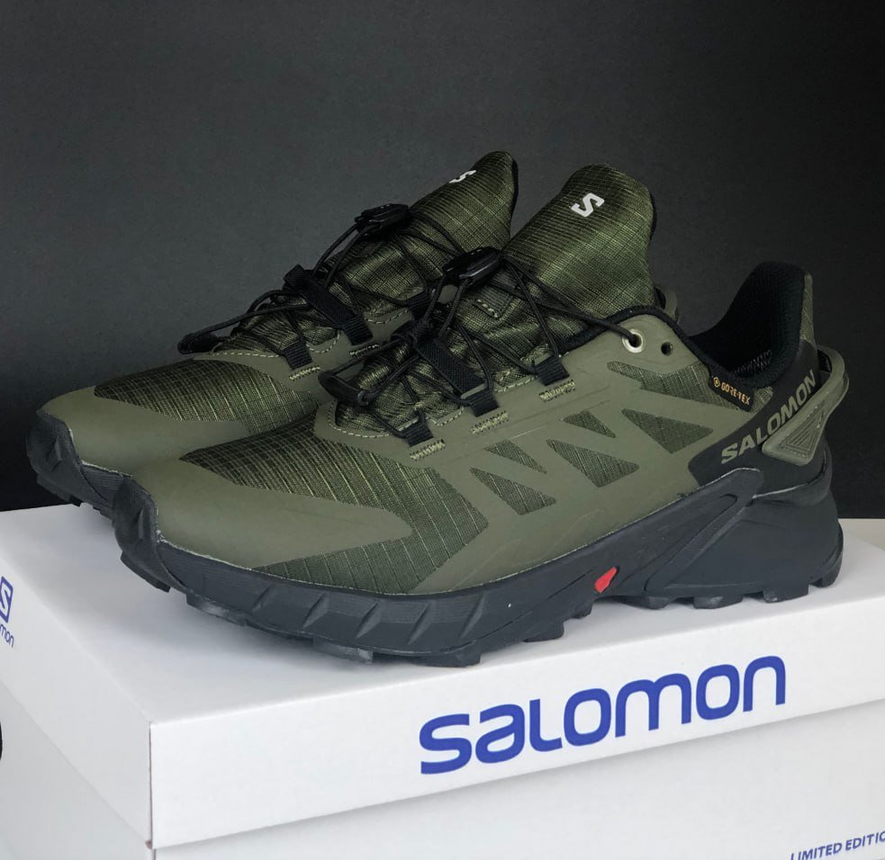 Чоловічі термо кросівки Salomon Supercross 4 Gore-tex хакі, фото №1
