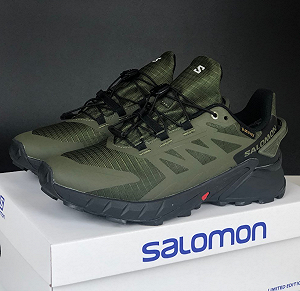Чоловічі термо кросівки Salomon Supercross 4 Gore-tex хакі - Фото 1