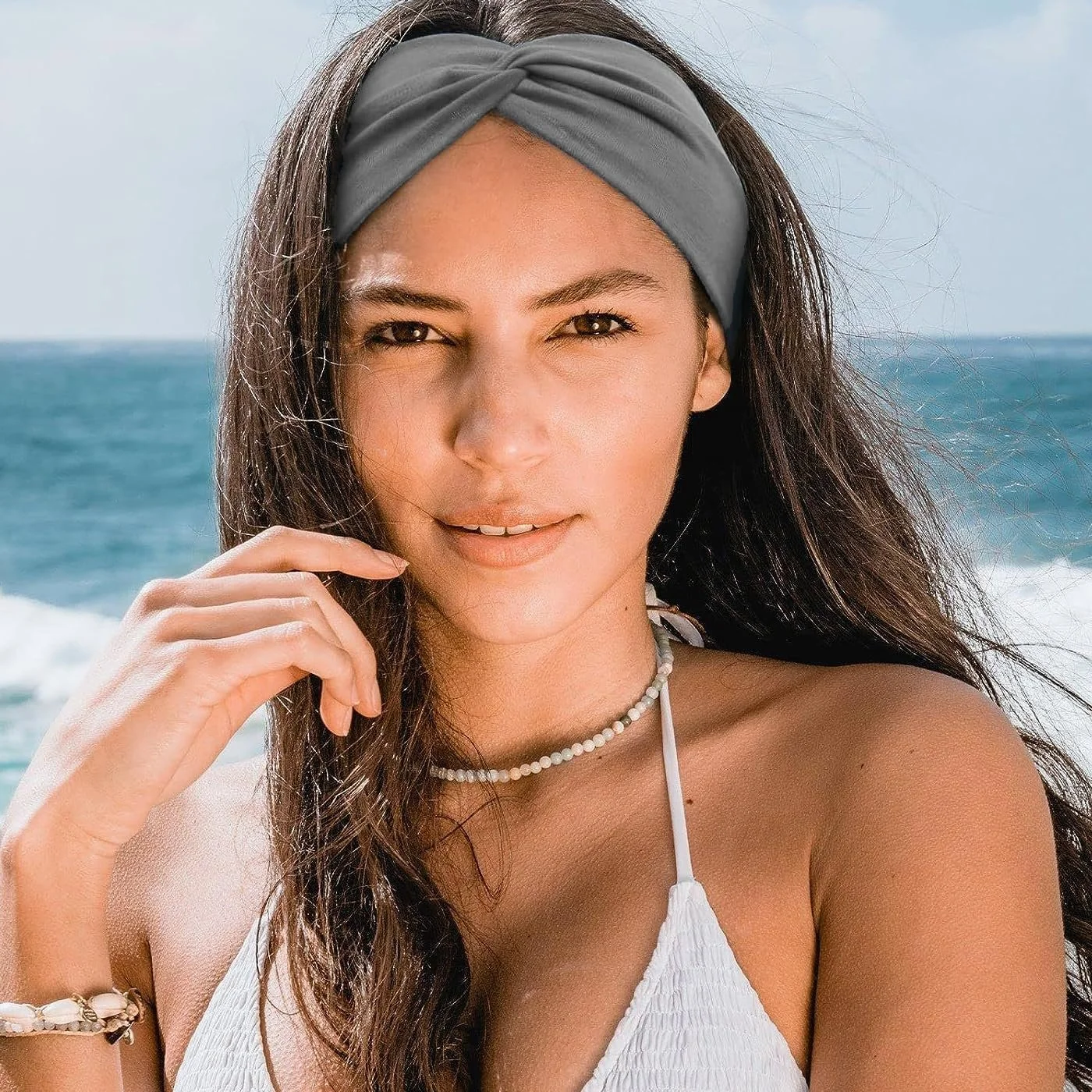 Набір жіночих пов'язок на голову 6 шт, Широкі еластичні м'які, фото №5