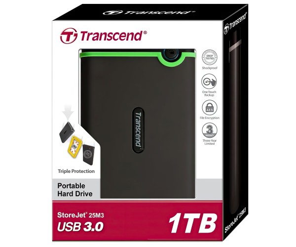Накопичувач зовнiшнiй HDD 2.5" USB 1.0TB Transcend StoreJet 25M3 Iron Gray Slim TS1TSJ25M3S, фото №4