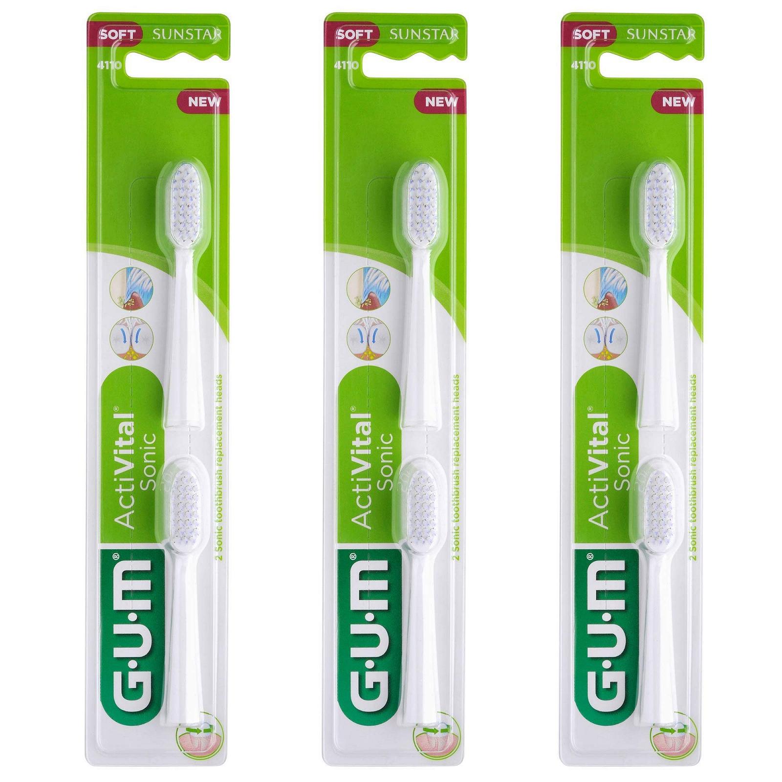 Насадка для зубної щітки GUM ActiVital Sonic на батарейках Ультратонкі щетинки, фото №1
