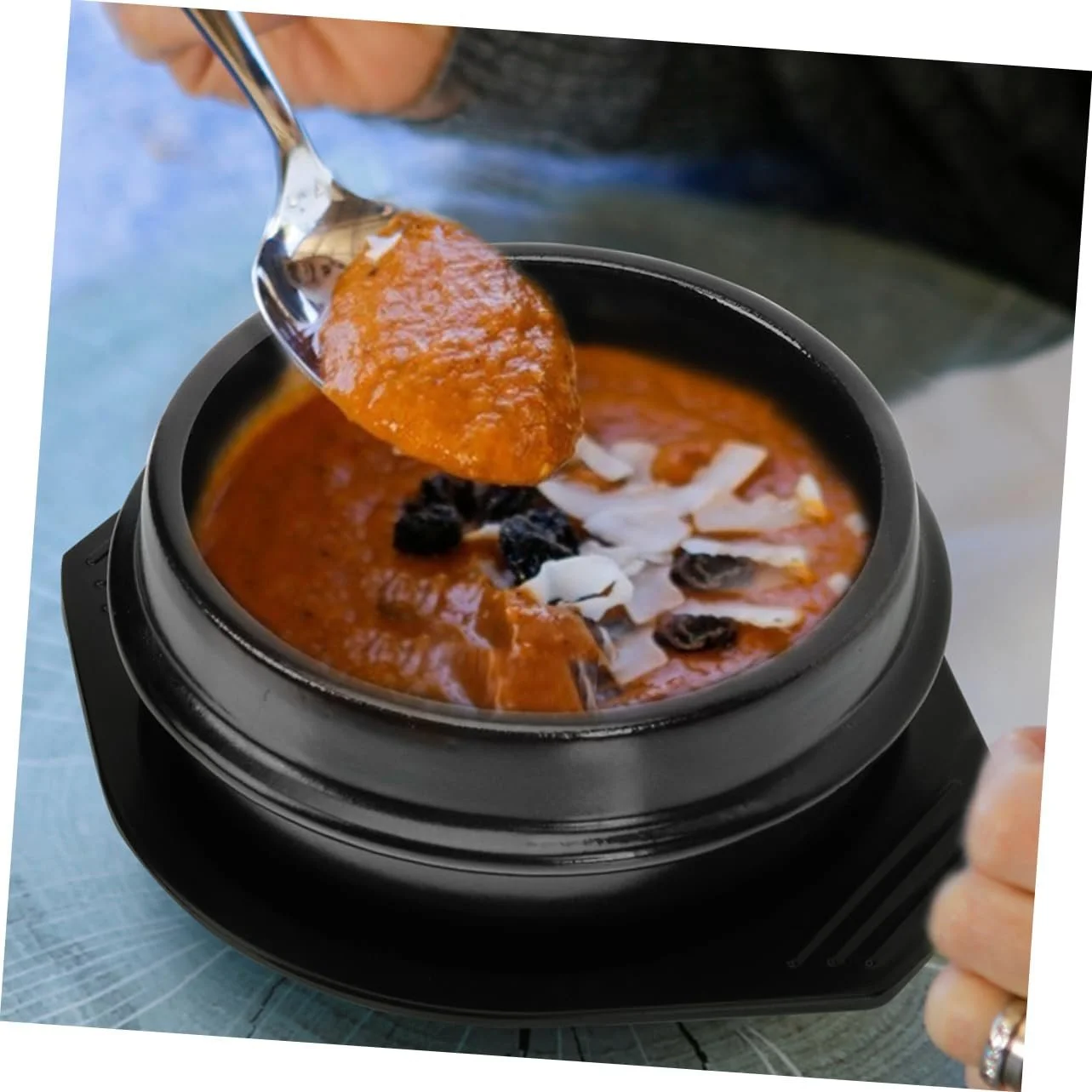 Керамічна каструля Sosoport 1 набір з підставкою багатофункціональна чаша для бібімбапа супу пасти, фото №5