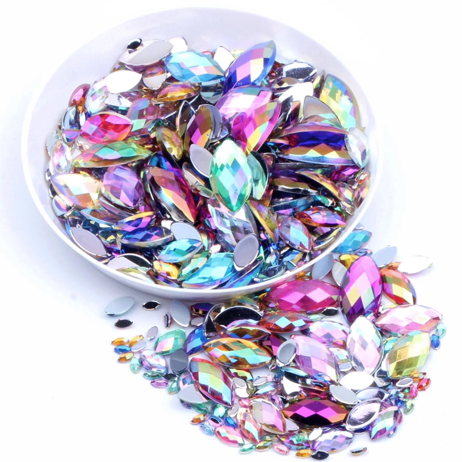 Набір акрилових страз 200 шт, Різнокольоров, фото №3