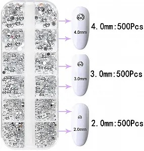 Стрази Плоскі для нігтів Блискучі Камінці для дизайну Аксесуари synthetic.ua - Фото 1
