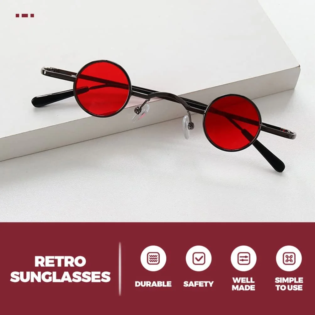 Сонцезахисні окуляри SOIMISS круглі, маленькі, ретро, поляризовані, чорні, червоні (2 шт), фото №3 Сонцезахисні окуляри SOIMISS круглі, маленькі, ретро, поляризовані, чорні, червоні (2 шт), фото №3
