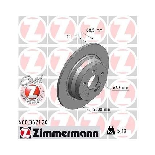 Гальмівний диск ZIMMERMANN COAT Z 400.3618.20 для MERCEDES-BENZ Передня вісь, фото №5