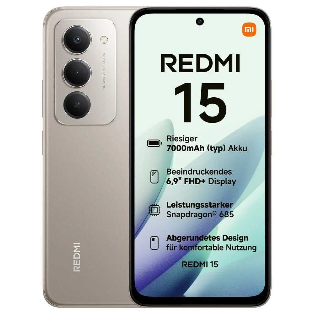 Смартфон XIAOMI Redmi 15 8 + 256 ГБ 6.9" FHD+ 144 Гц Snapdragon 685 50 МП 7000 мАч Титановый серый, фото №1