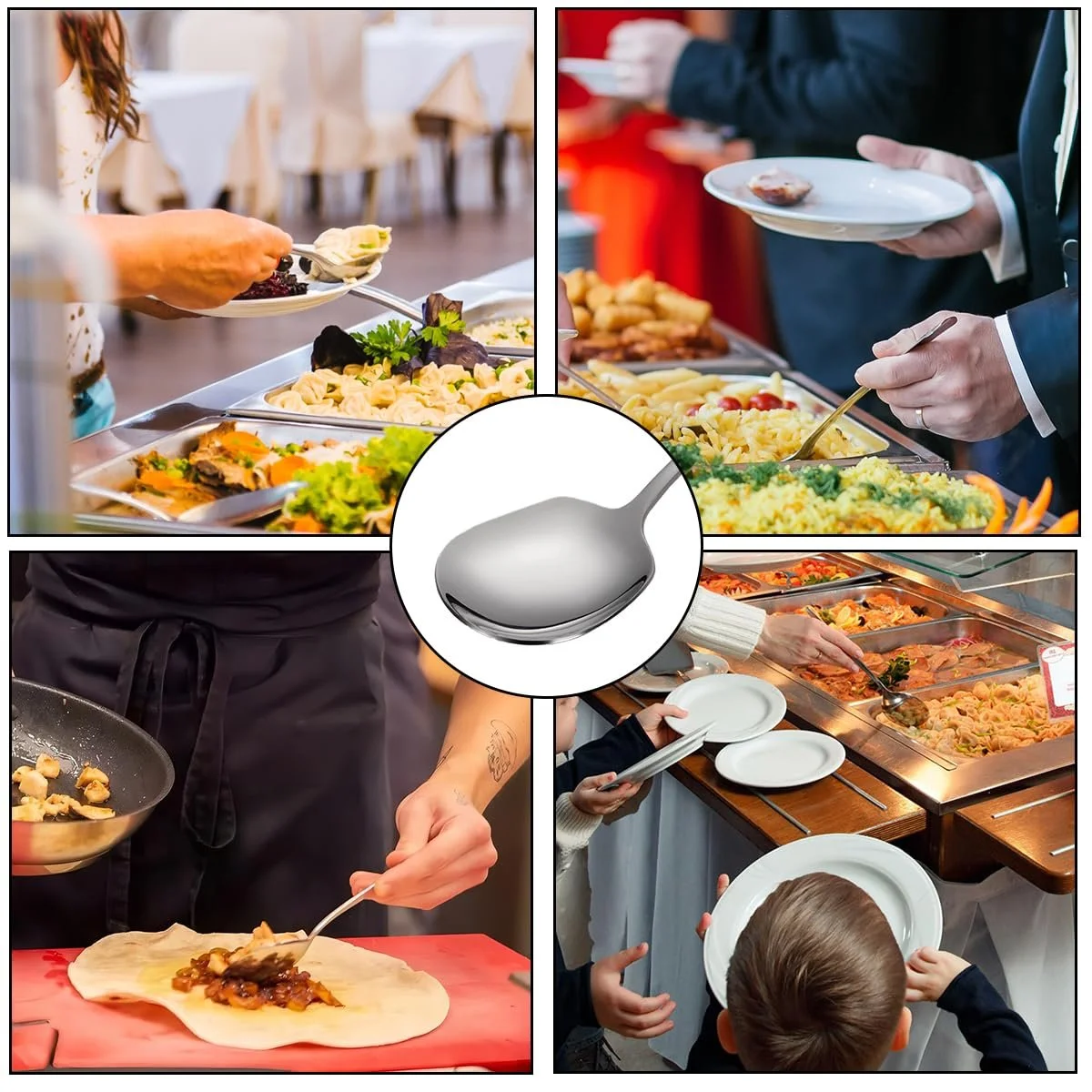 Ложка для сервірування нержавіюча сталь велика (2 шт.) 25.5 x 7.3 см, фото №7