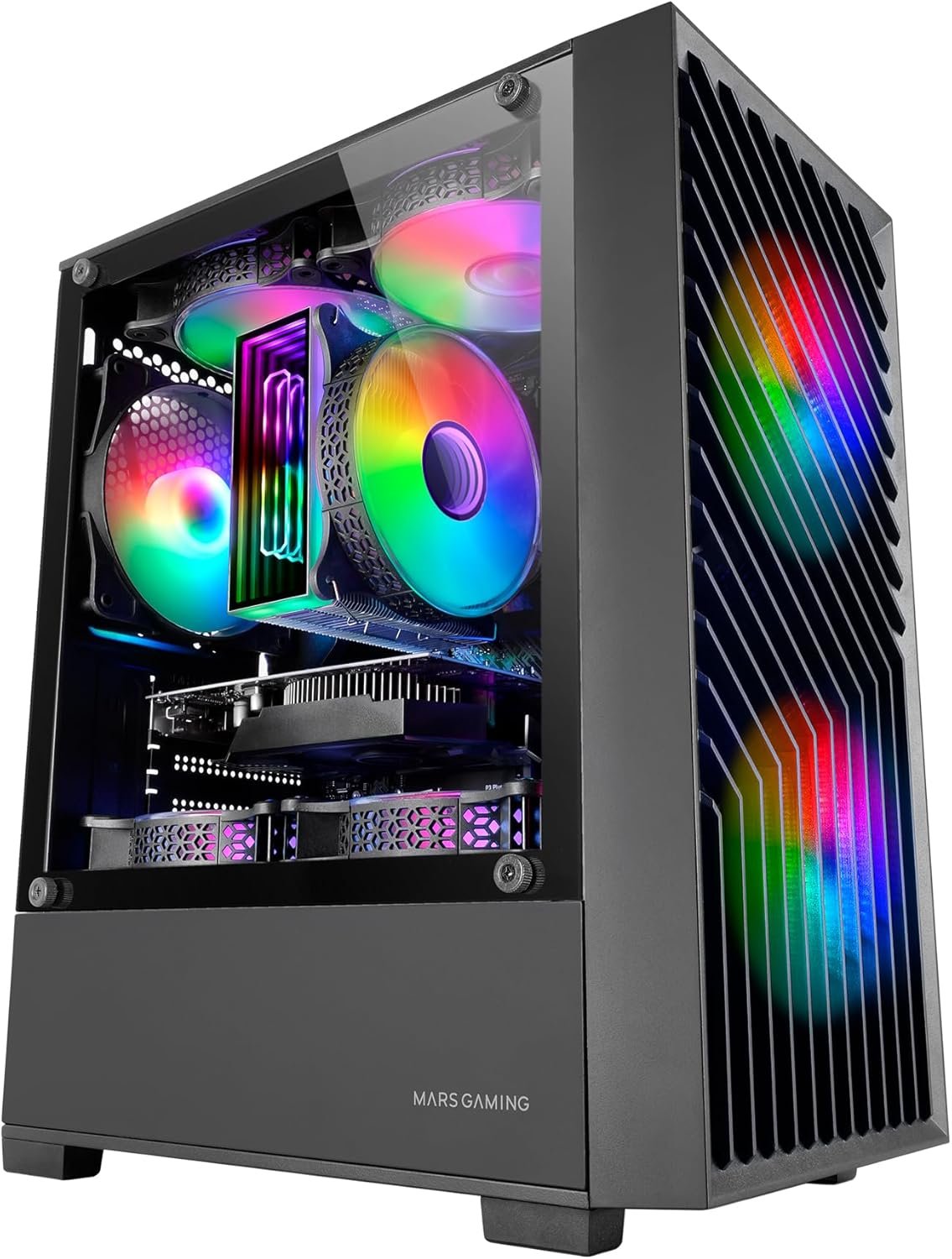 Корпус Mars Gaming MC-VORTEX / без БЖ / Micro-ATX / 3x120mm FRGB / Чорний, фото №1