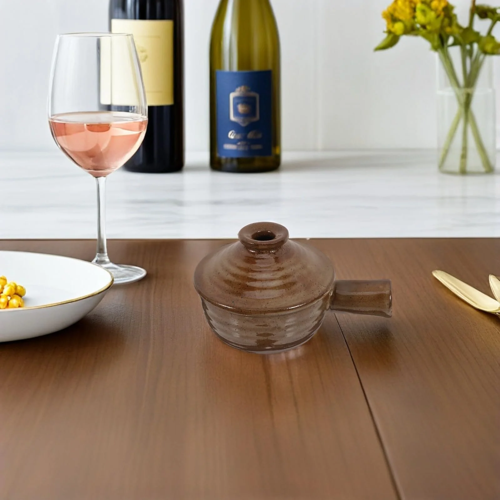 Ківш сотейник керамічний з кришкою термостійкий, фото №6