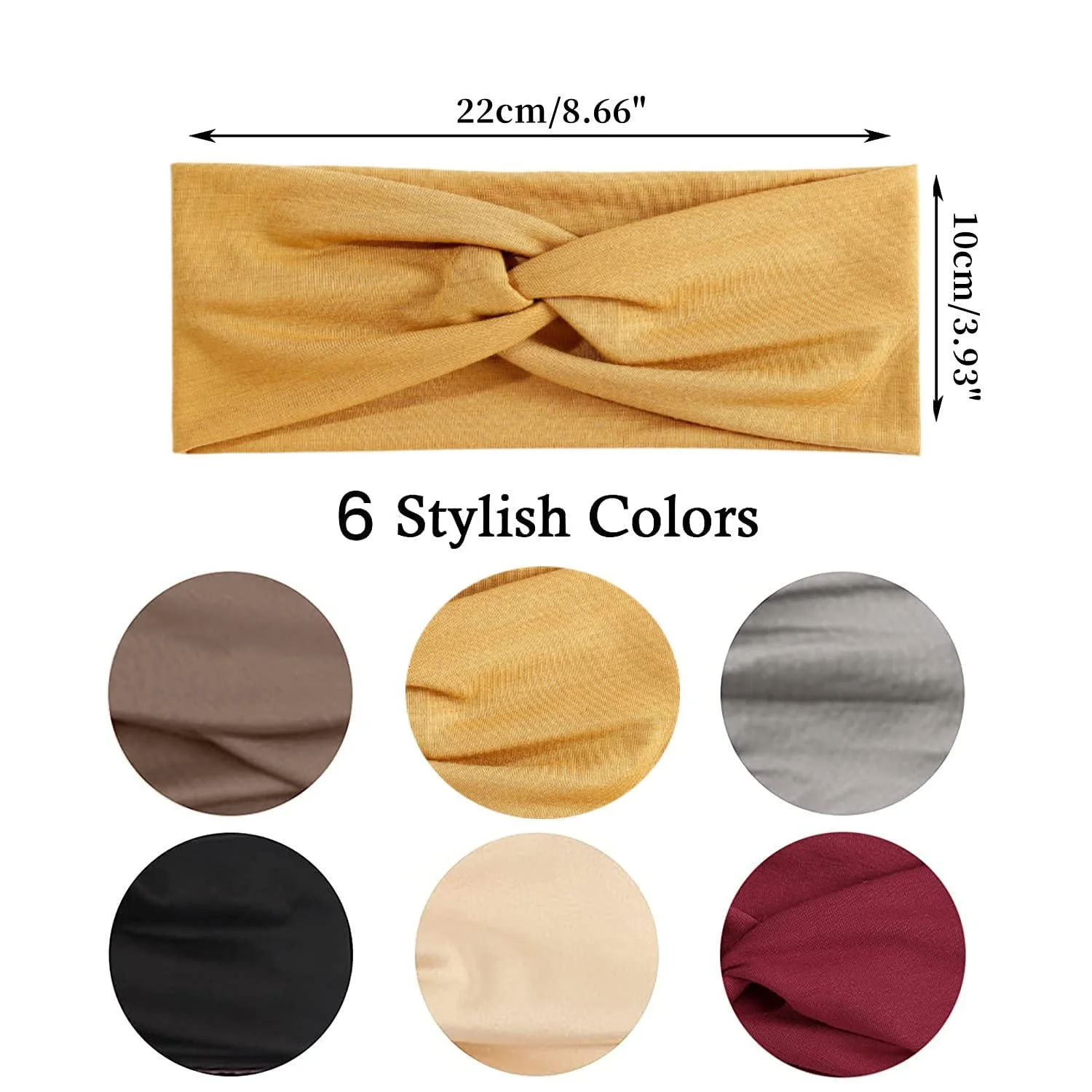 Набір з 6 еластичних пов'язок для волосся, перехресний вузол, фото №5 Набір з 6 еластичних пов'язок для волосся, перехресний вузол, фото №5