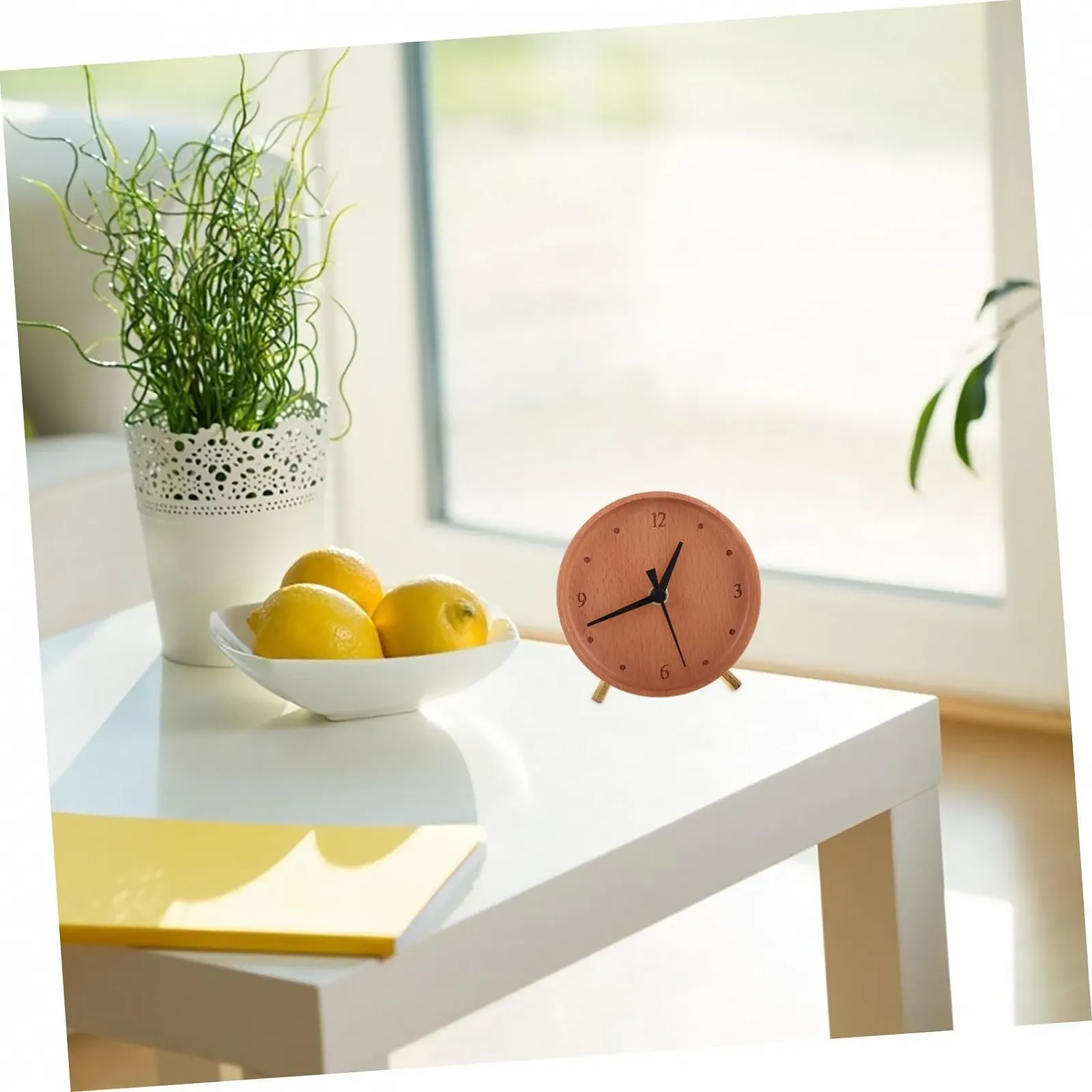 Настольные часы FUNOMOCYA Современный дизайн Бесшумные Для офиса и спальни Большие цифры, фото №4