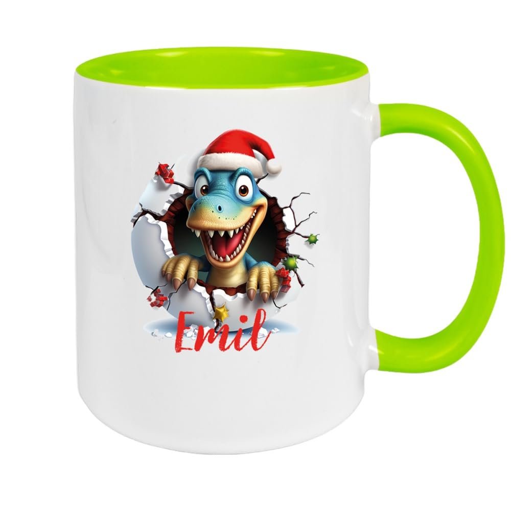 Чашка З іменем Christmas Dino #2 Керамічна дитяча чашка, фото №1