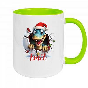 Чашка З іменем Christmas Dino #2 Керамічна дитяча чашка - Фото 1
