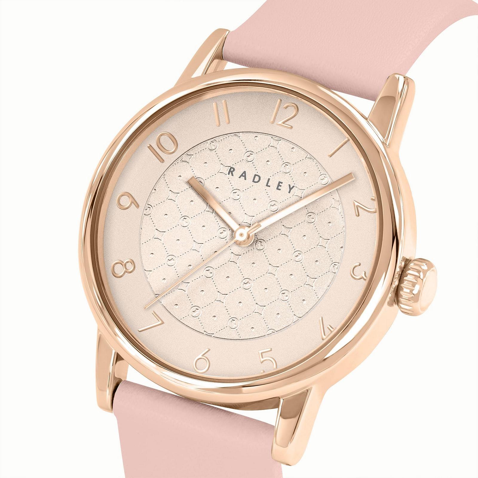Годинник Radley Praire 35 мм, позолочений, шкіряний браслет, рожевий, фото №2