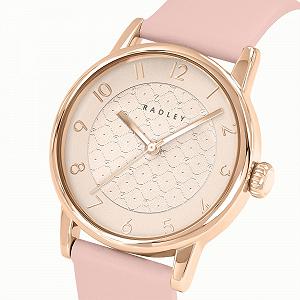 Годинник Radley Praire 35 мм, позолочений, шкіряний браслет, рожевий synthetic.ua - Фото 1