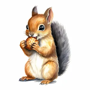 Наклейка на стіну GRAZDesign Squirrel Nut Forest Animals Self-Adhesive 75 x 50 см - Фото 1