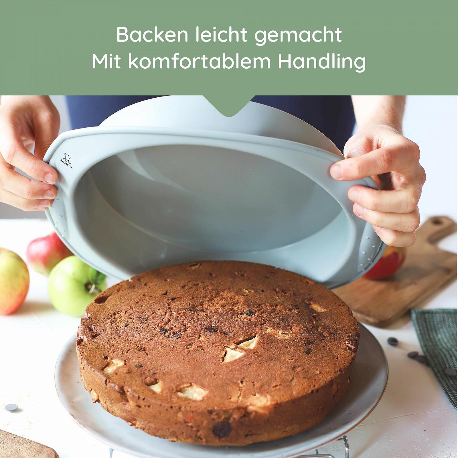 Форма для випікання Backefix силіконова кругла 22 см антипригарна без BPA сіра, фото №7