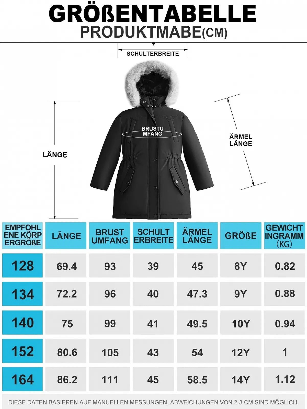 Пальто для дівчат SOLOCOTE Зимове Водостійке Утеплене З капюшоном, фото №6