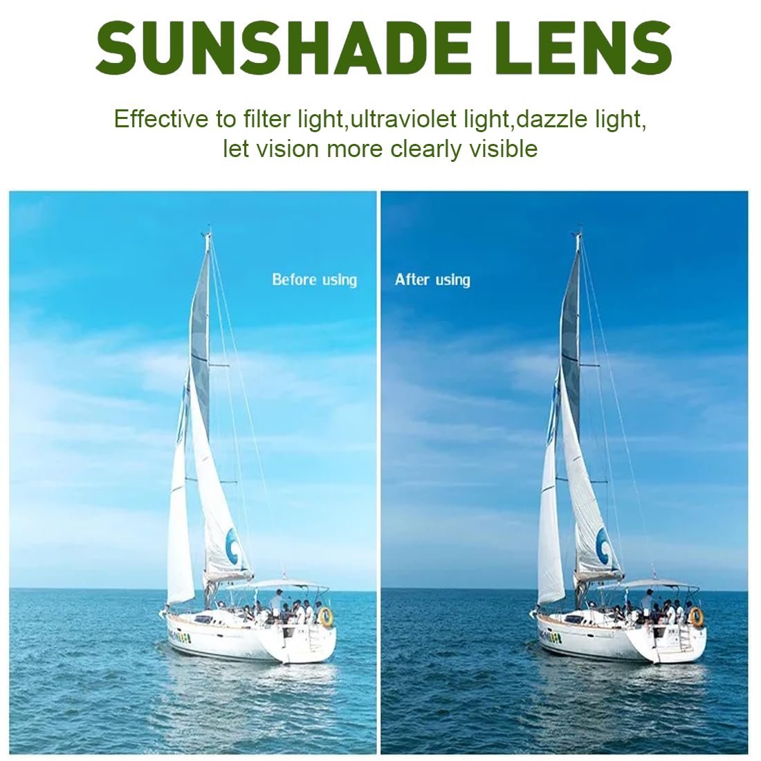 Солнцезащитные очки Сердце EIHI, 8 пар, голубые, фото №4