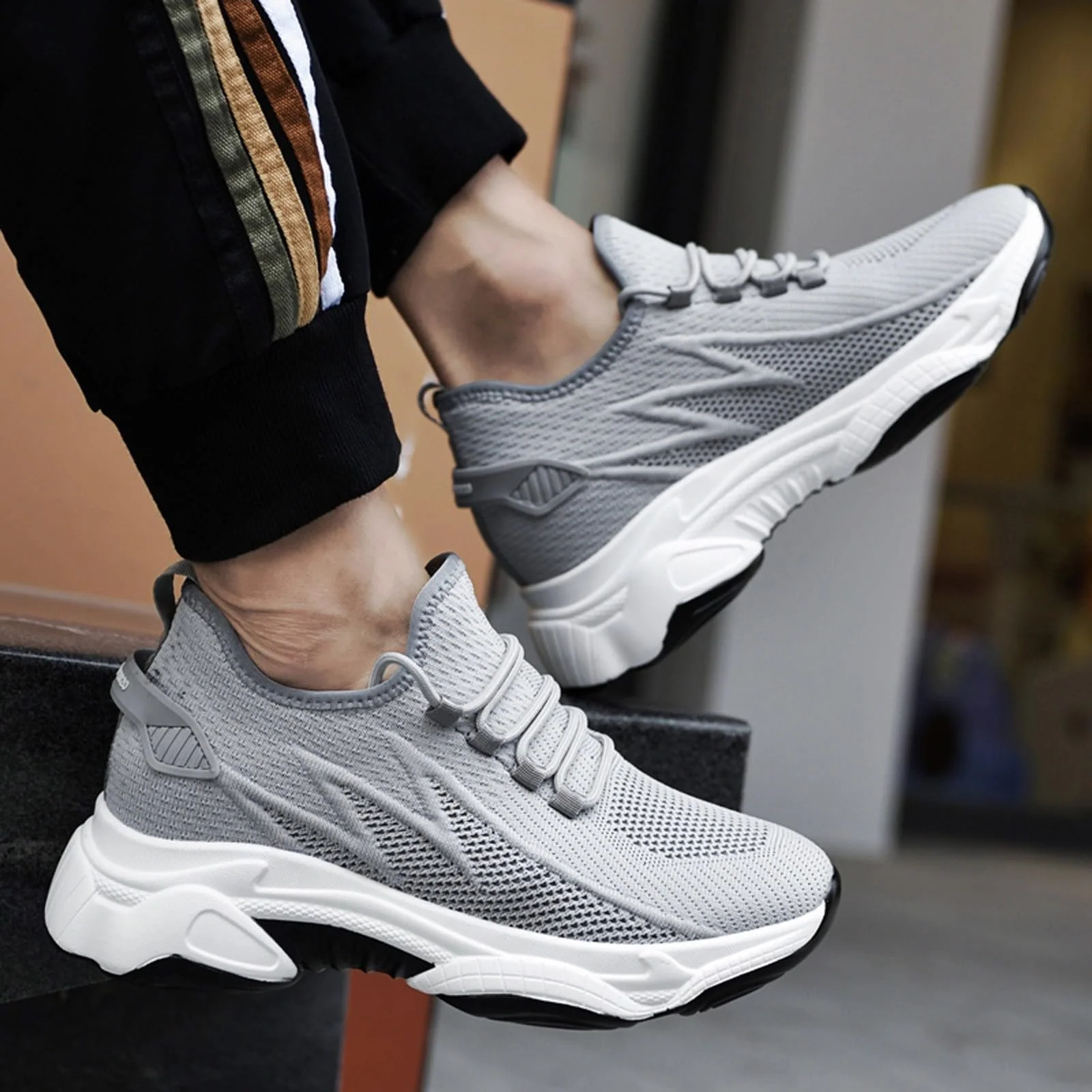 Кроссовки Elevate Shoes Мужские 10 cm Elevateshoes Elevator Shoes Basketball Jogging Sports Slip On Walking Trainers Сетка, фото №3