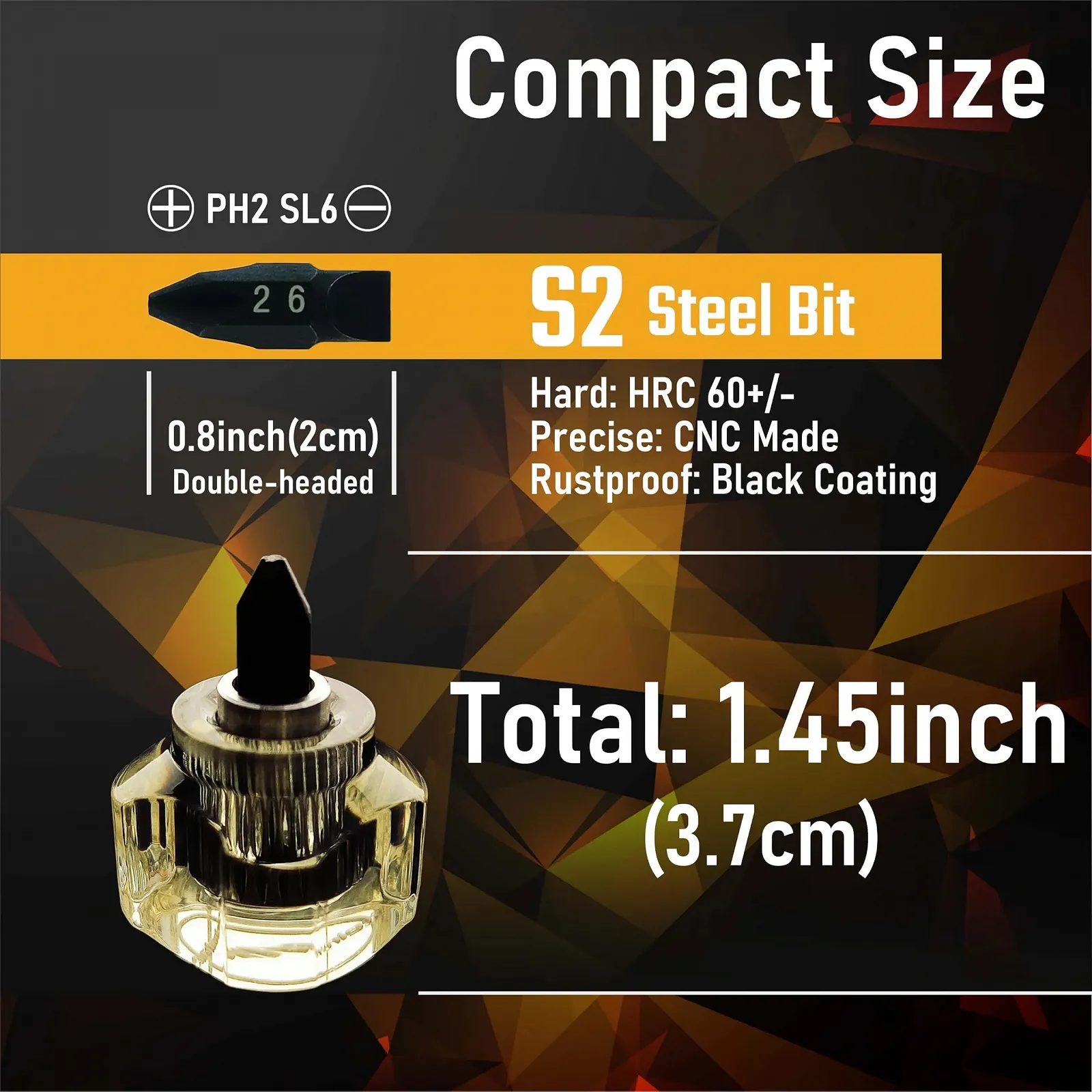 Викрутка Steinwhale 10 в 1 Коротка Міні Для Вузьких Просторів Cellulose Acetate Fiber Handle Double Headed S2 Steel Bits Висока Твердість Елегантна EDC, фото №4