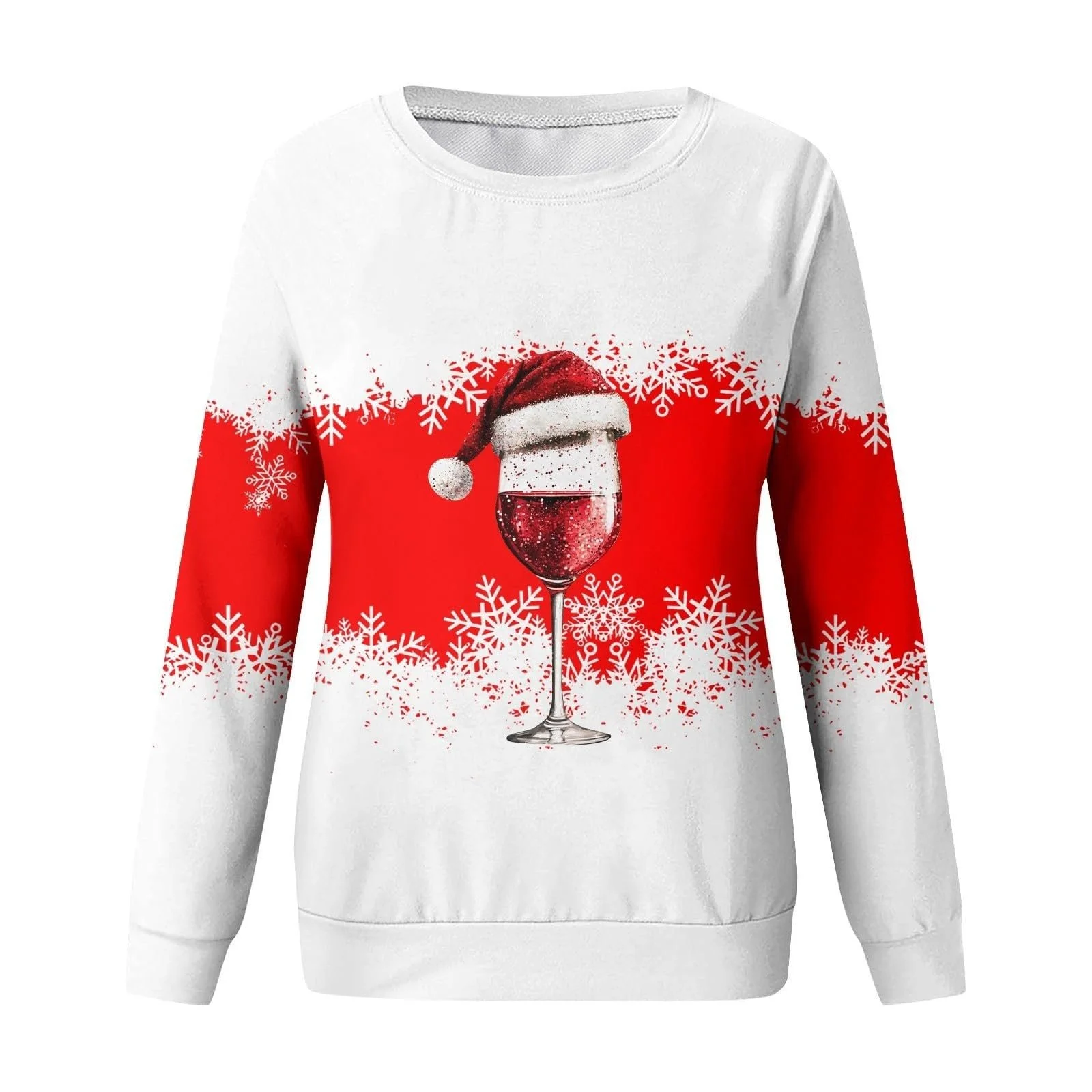 Женский Пуловер с Длинным Рукавом Рождественская Футболка Женская Осенняя Туника с Длинным Рукавом Рождественский Зимний Рабочий Свитшот с Круглым Вырезом, фото №3