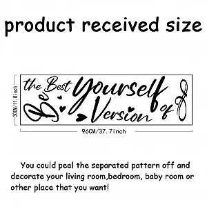 Наклейка на стіну SUPERDANT Be the Best Version of Yourself 96 x 30 см чорна synthetic.ua - Фото 1